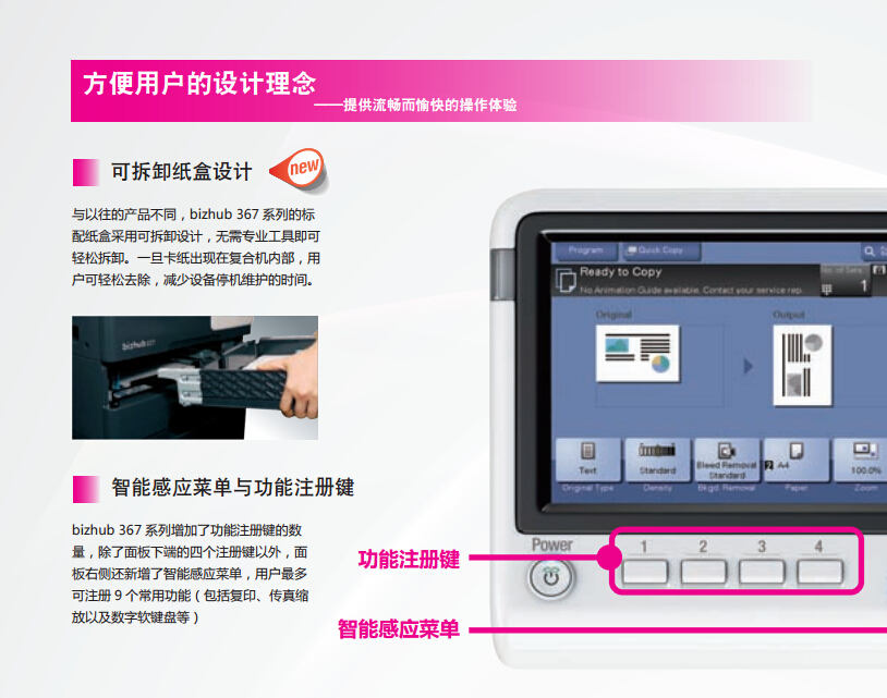 柯尼卡美能达287可拆卸纸盒设计-科颐办公